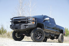 Fab Fours Premium Heavy Duty Winch Front Bumper, Full Grill Guard, 2-Stage Black Powder Coat CH14-A3050-1