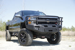 Fab Fours Premium Heavy Duty Winch Front Bumper, Full Grill Guard, 2-Stage Black Powder Coat CH14-A3050-1