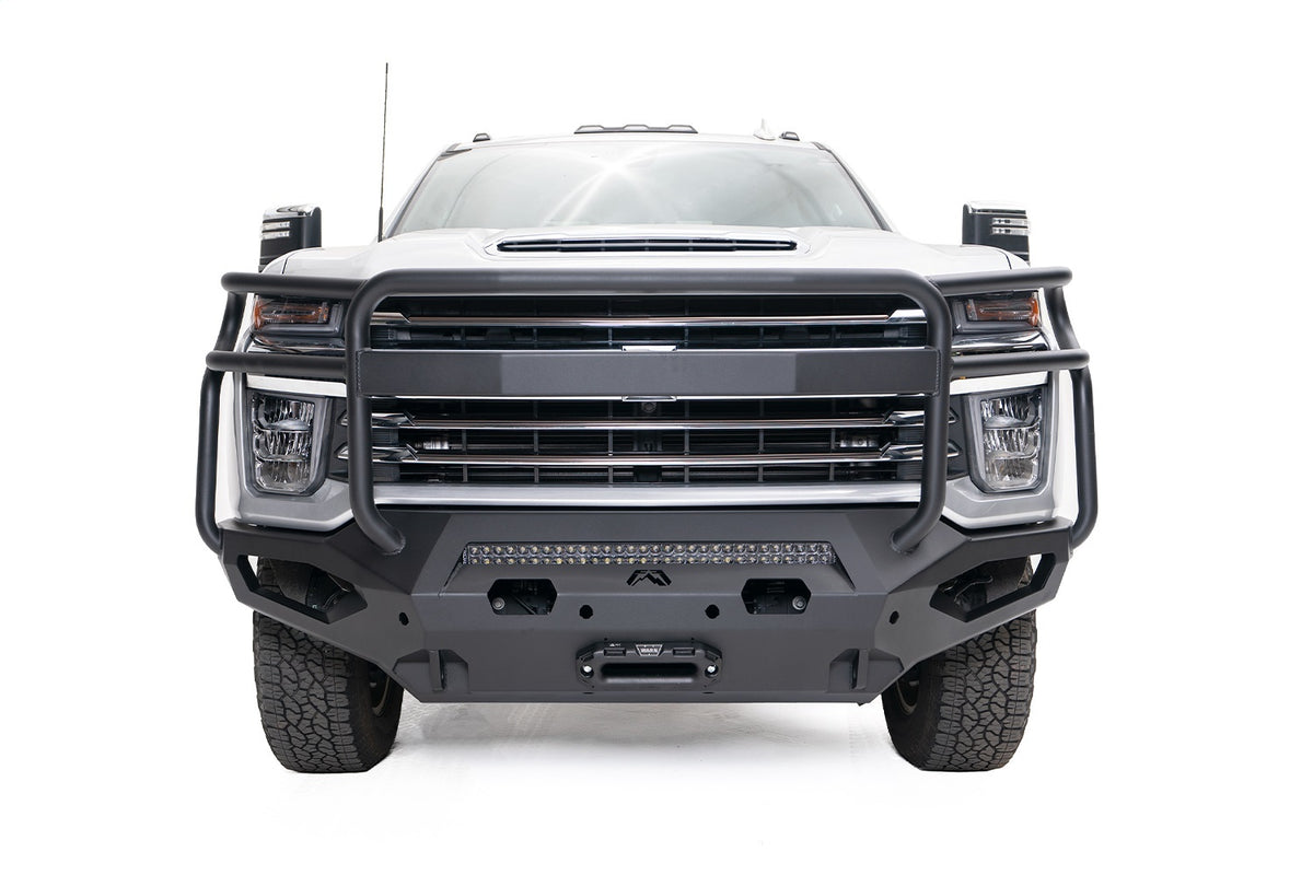Fab Fours Matrix Front Bumper, Full Grill Guard, Bare Steel CH20-X4950-B