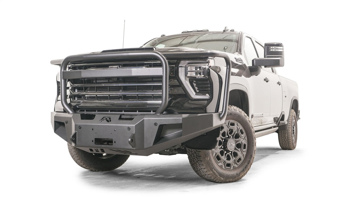 Fab Fours Premium Winch Front Bumper, Full Grill Guard, 2-Stage Black Powder Coat CH24-A6150-1