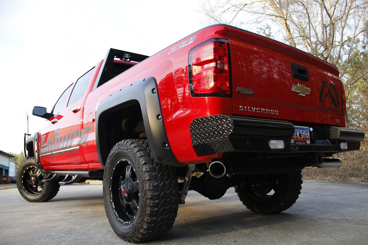 Fab Fours Black Steel Ranch Rear Bumper, 2-Stage Black Powder Coat CS14-T3150-1