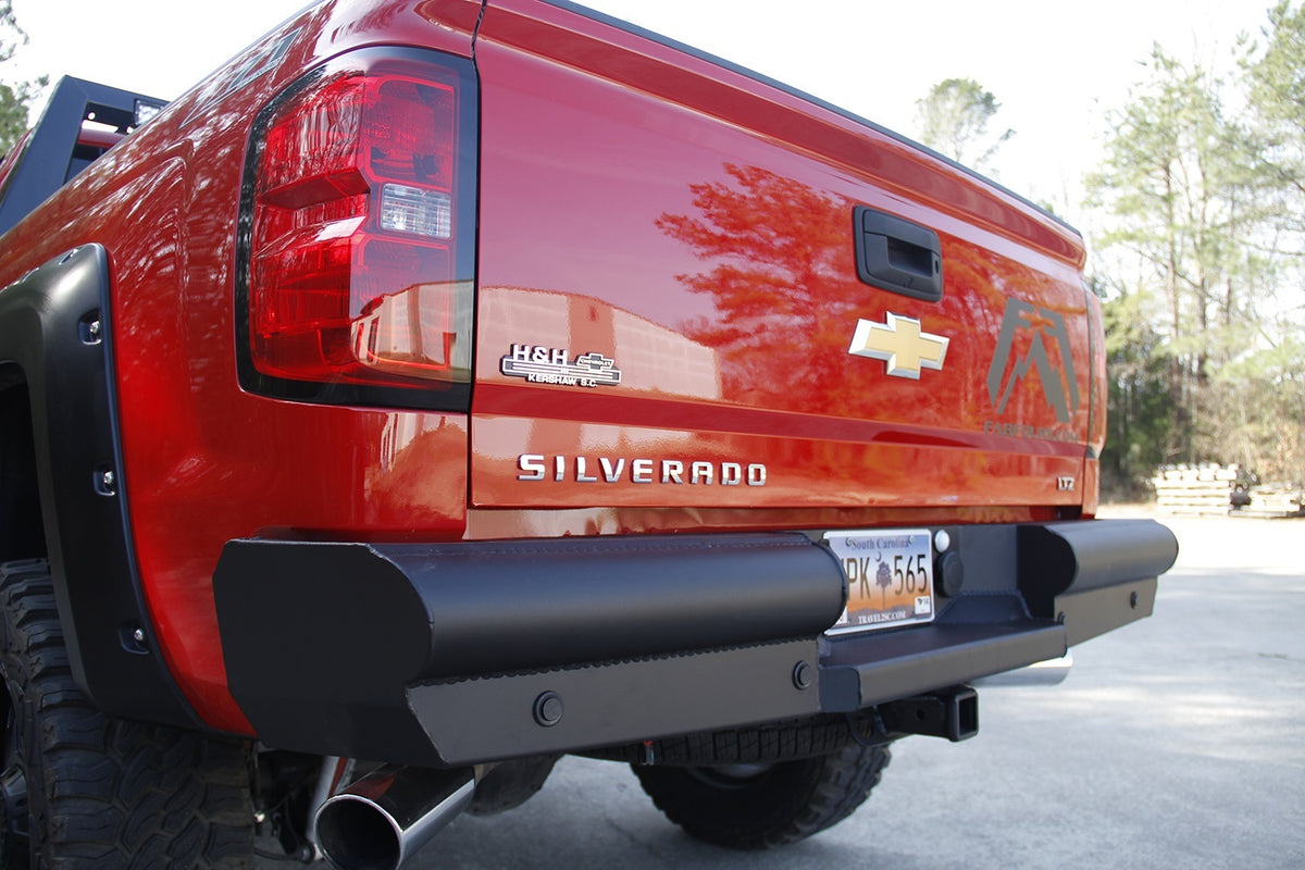 Fab Fours Elite Rear Bumper, 2-Stage Black Powder Coat CS14-U3150-1