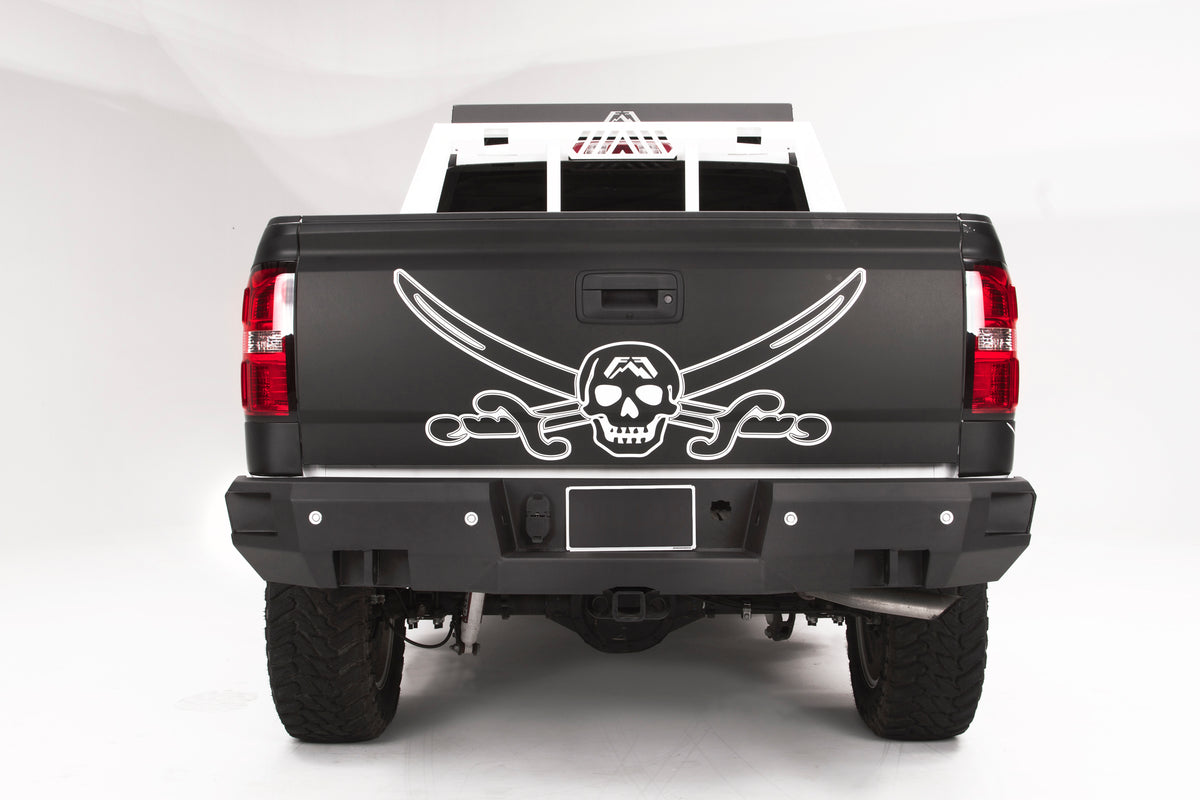 Fab Fours Heavy Duty Rear Bumper, Sensor Compatible, 2-Stage Black Powder Coat CS14-W3151-1