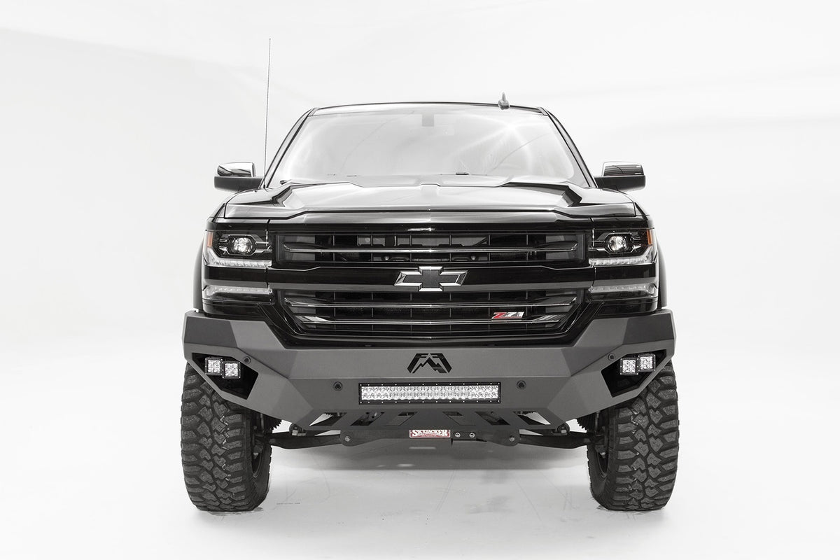 Fab Fours Vengeance Front Bumper, No Guard, 2-Stage Black Powder Coat CS16-D3851-1