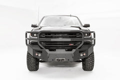 Fab Fours Premium Winch Front Bumper, Full Grill Guard, Sensor Compatible, 2-Stage Black Powder Coat CS16-F3850-1