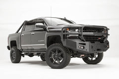 Fab Fours Premium Winch Front Bumper, Full Grill Guard, Sensor Compatible, 2-Stage Black Powder Coat CS16-F3850-1