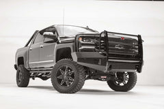 Fab Fours Black Steel Front Bumper, Full Grill Guard, 2-Stage Black Powder Coat CS16-K3860-1