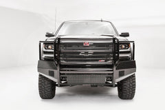 Fab Fours Black Steel Front Bumper, Full Grill Guard, 2-Stage Black Powder Coat CS16-K3860-1