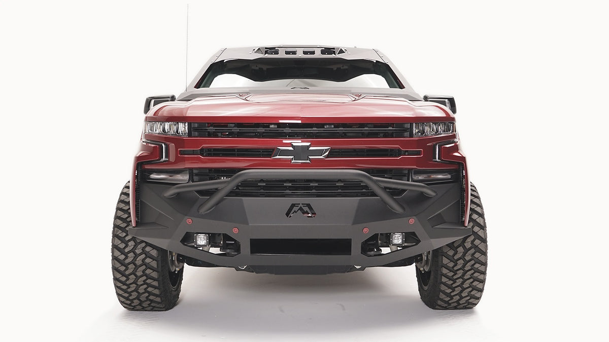 Fab Fours Vengeance Front Bumper, Pre-Runner Guard, Sensor Compatible, Bare Steel CS19-D4052-B