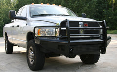 Fab Fours Black Steel Front Ranch Bumper, Full Grill Guard, 2-Stage Black Powder Coat DR03-S1060-1