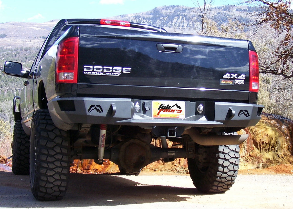 Fab Fours Heavy Duty Rear Bumper, 2-Stage Black Powder Coat DR03-W1050-1