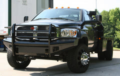Fab Fours Black Steel Front Ranch Bumper, Full Grill Guard, 2-Stage Black Powder Coat DR06-S1160-1