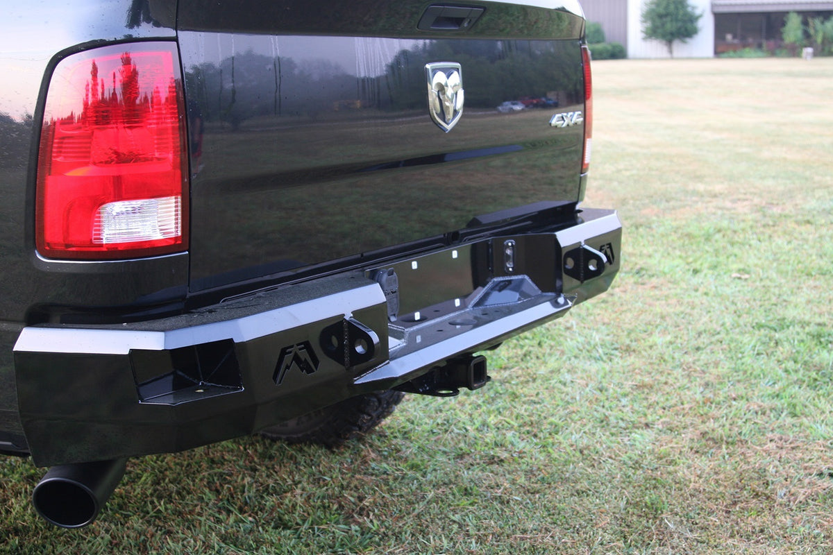 Fab Fours Heavy Duty Rear Bumper, 2-Stage Black Powder Coat DR09-W2950-1