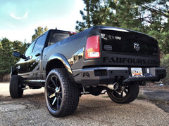 Fab Fours Heavy Duty Rear Bumper, Sensor Compatible, 2-Stage Black Powder Coat DR09-W2952-1