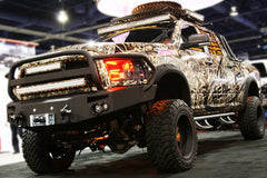 Fab Fours Premium Heavy Duty Winch Front Bumper, Full Grill Guard, 2-Stage Black Powder Coat DR10-A2950-1