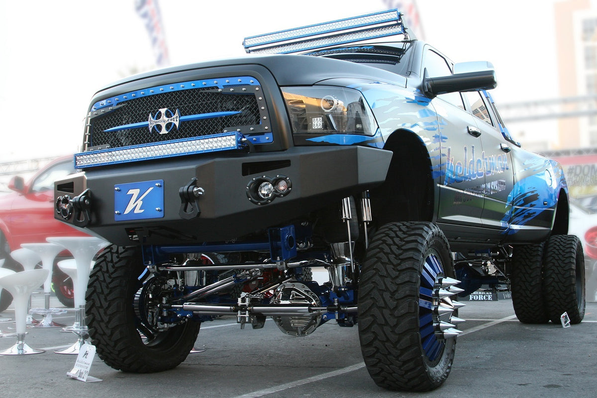 Fab Fours Premium Heavy Duty Winch Front Bumper, No Guard, 2-Stage Black Powder Coat DR10-A2951-1