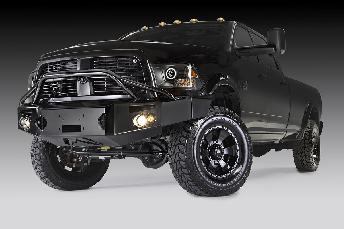 Fab Fours Premium Heavy Duty Winch Front Bumper, Pre-Runner Guard, 2-Stage Black Powder Coat DR10-A2952-1