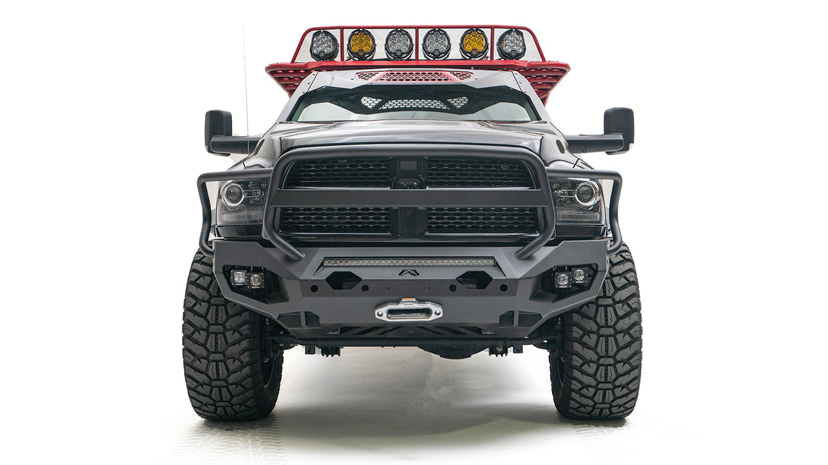 Fab Fours Matrix Front Bumper, Full Grill Guard, Bare Steel DR10-X2950-B