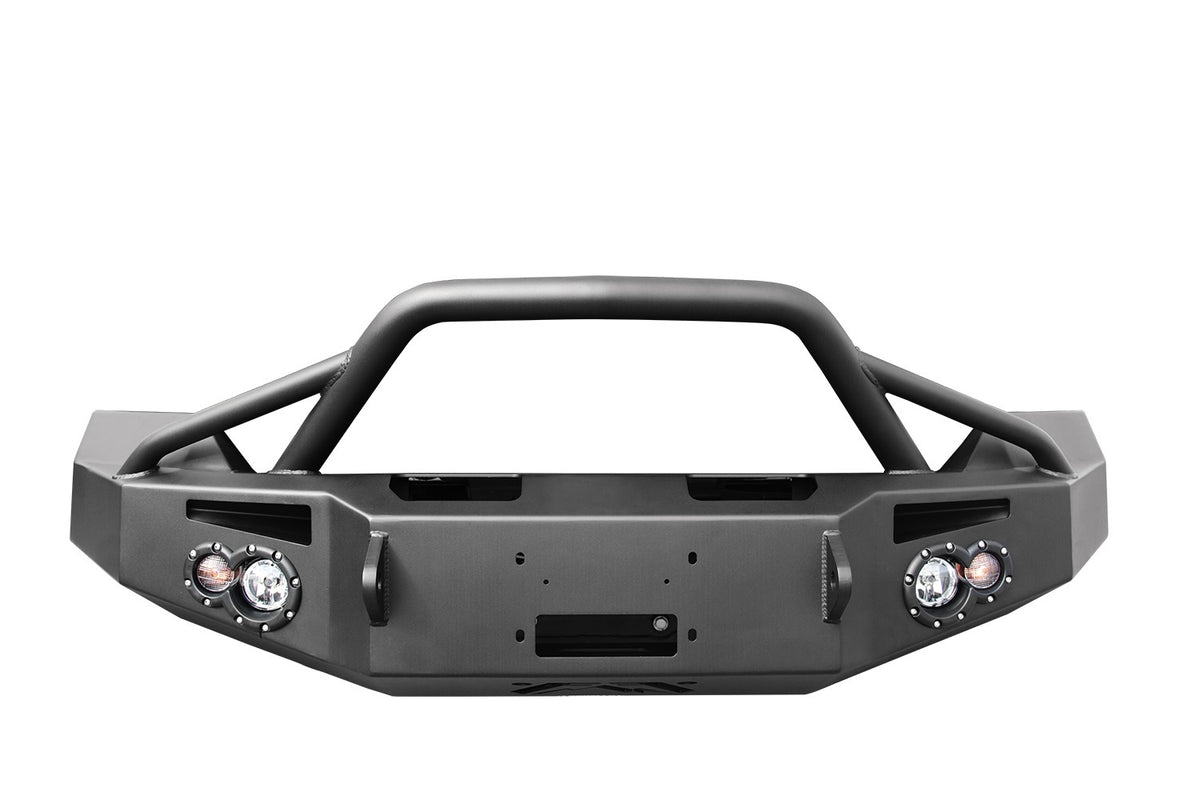 Fab Fours Premium Winch Front Bumper, Pre-Runner Guard, 2-Stage Black Powder Coat DR13-H2952-1