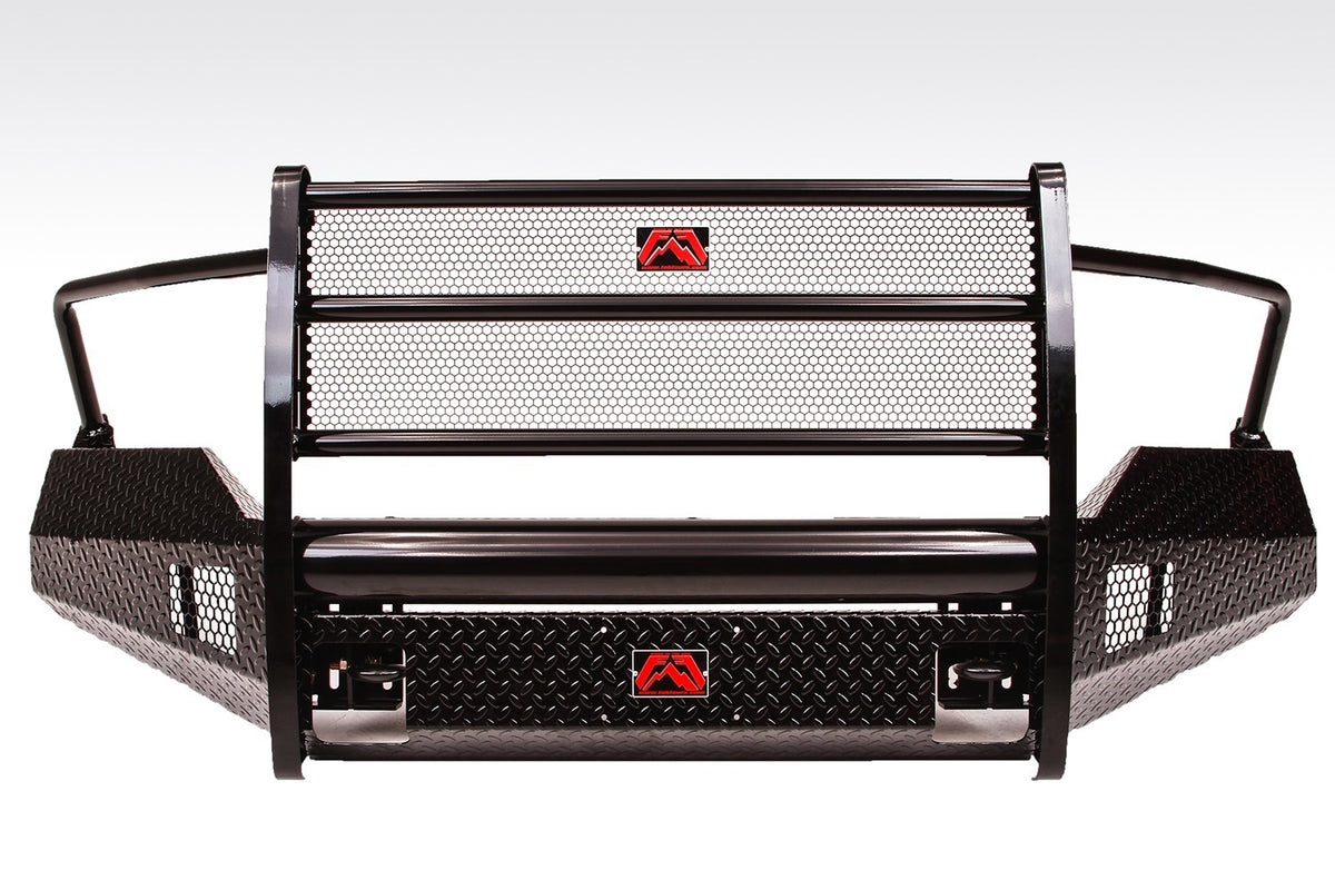 Fab Fours Black Steel Front Bumper, Full Grill Guard, 2-Stage Black Powder Coat DR13-K2960-1