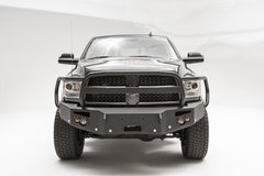 Fab Fours Premium Winch Front Bumper, Full Grill Guard, Sensor Compatible, 2-Stage Black Powder Coat DR16-C4050-1