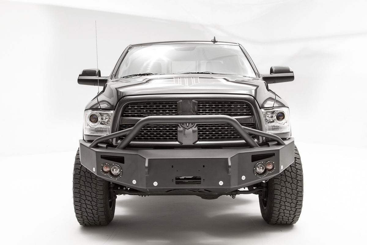 Fab Fours Premium Winch Front Bumper, Pre-Runner Guard, Bare Steel DR16-C4052-B