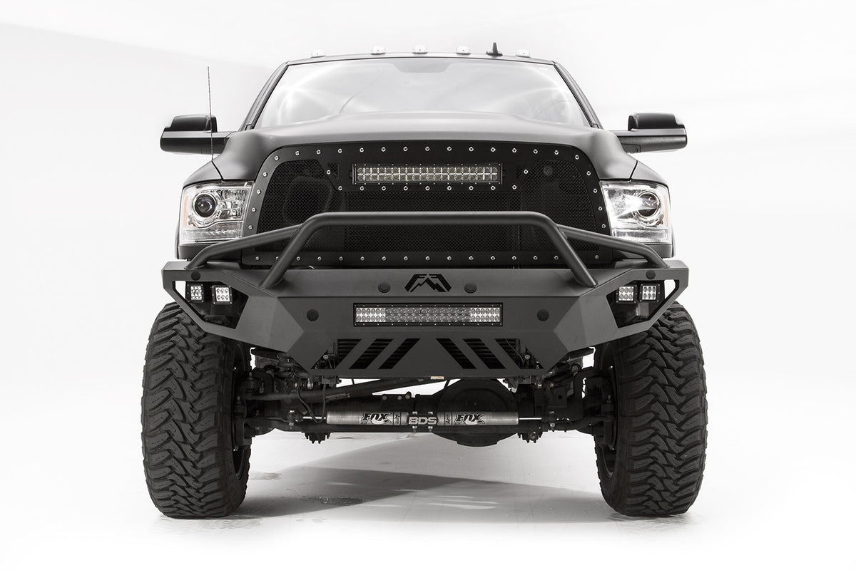 Fab Fours Vengeance Front Bumper, Pre-Runner Guard, Sensor Compatible, 2-Stage Black Powder Coat DR16-V4052-1