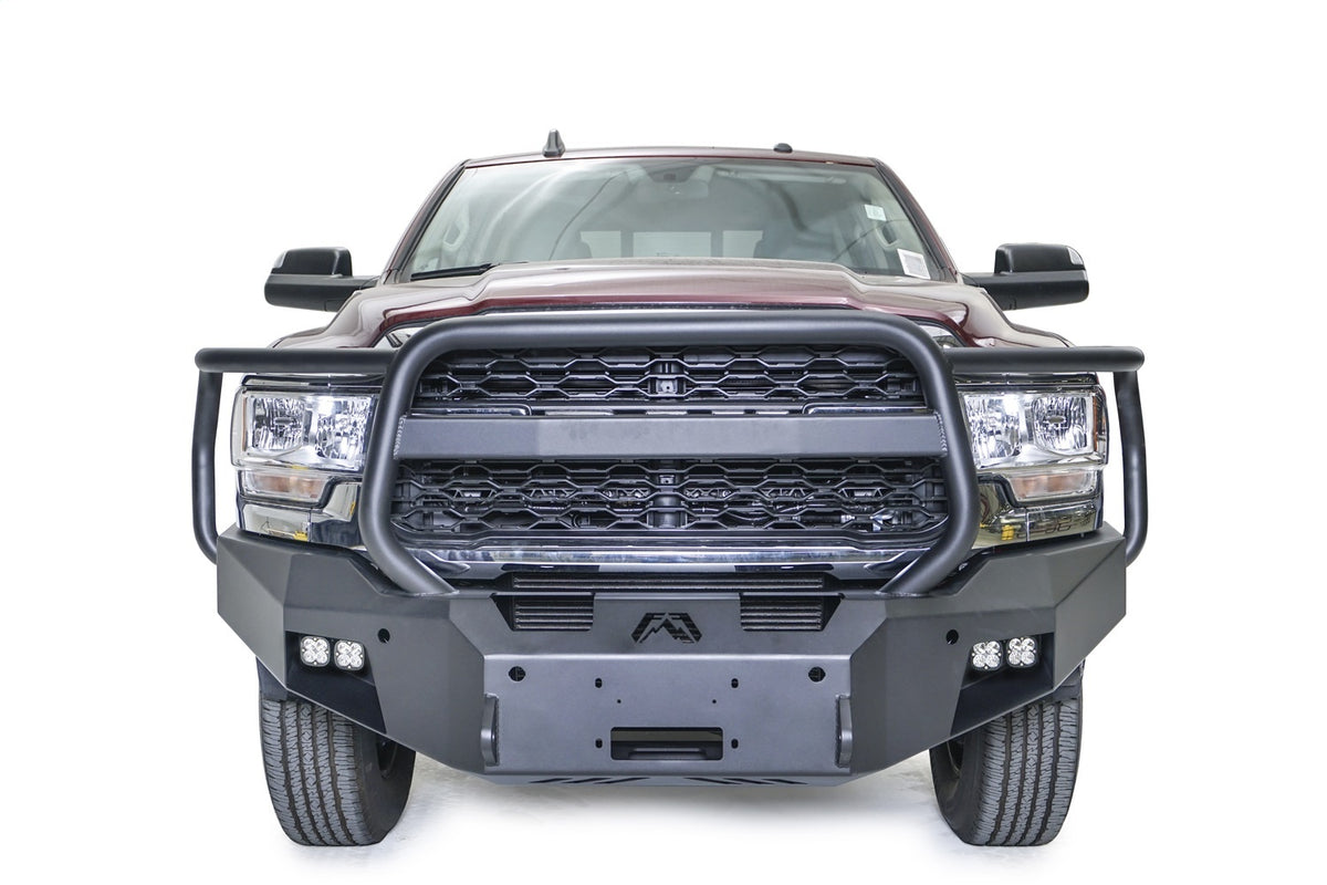 Fab Fours Premium Winch Front Bumper, Full Grill Guard, Bare Steel DR19-A4450-B
