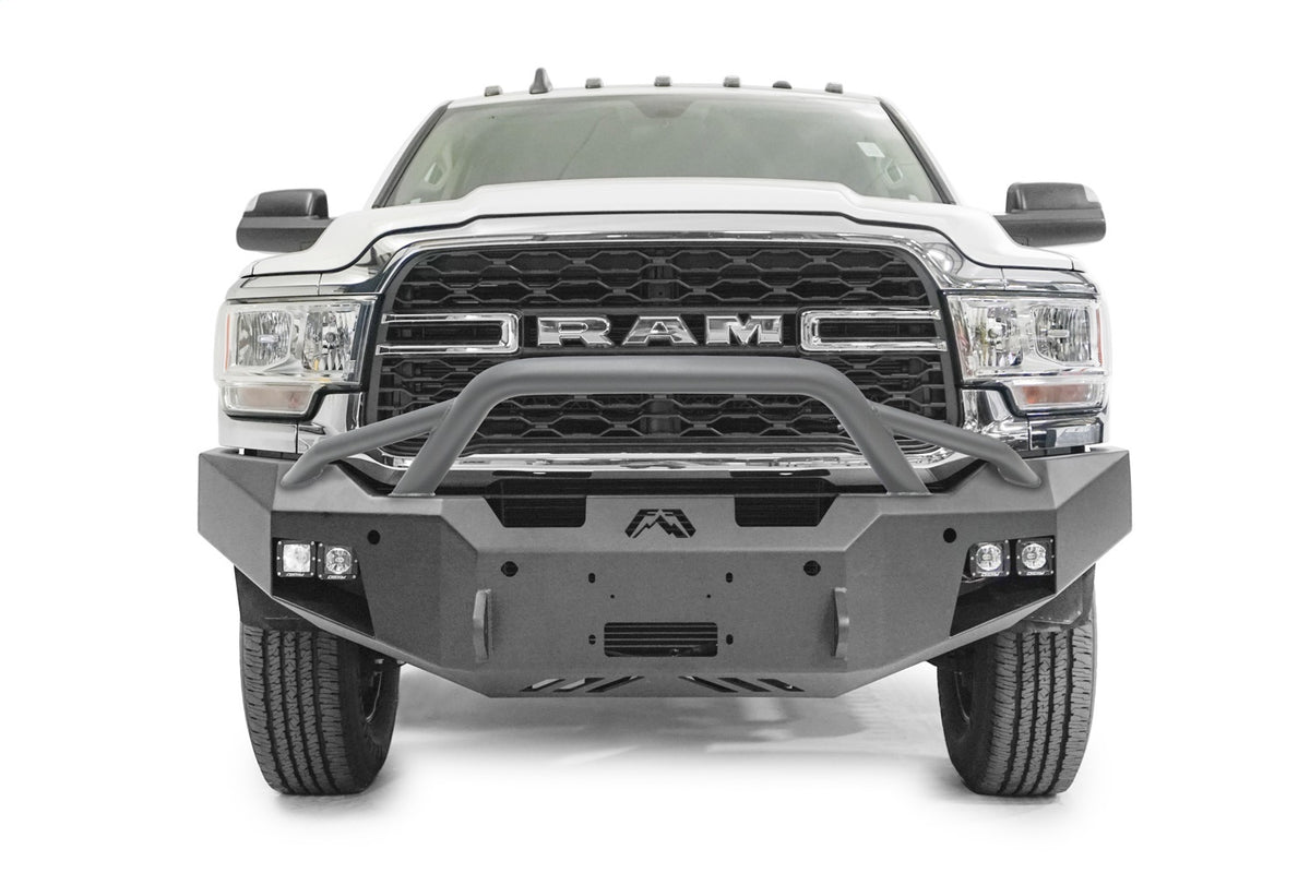 Fab Fours Premium Winch Front Bumper, Pre-Runner Guard, Bare Steel DR19-A4452-B