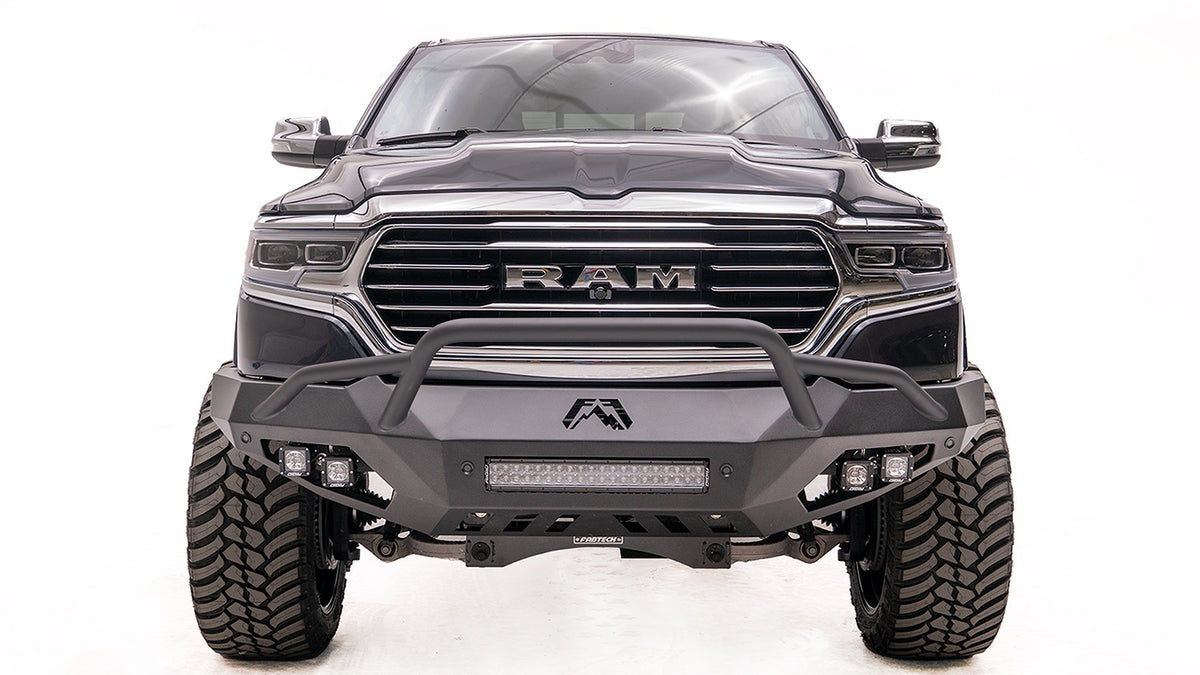 Fab Fours Vengeance Front Bumper, Pre-Runner Guard, 2-Stage Black Powder Coat DR19-D4252-1
