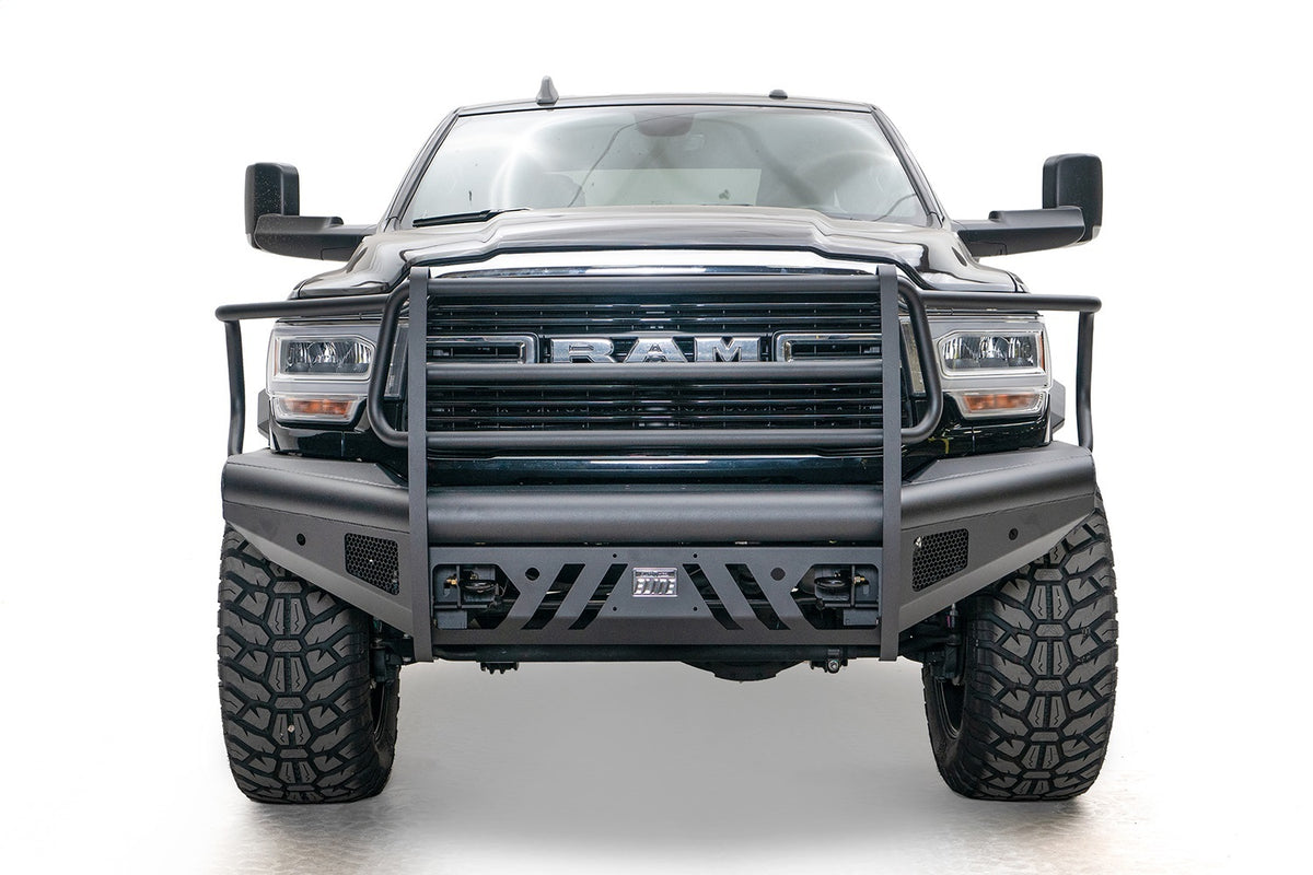 Fab Fours Elite Front Bumper, Full Grill Guard, Black Powder Coat DR19-Q4460-1