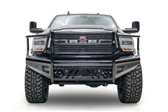 Fab Fours Black Steel Front Bumper, Full Grill Guard DR19-S4460-1