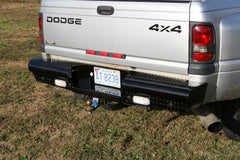 Fab Fours Black Steel Ranch Rear Bumper, 2-Stage Black Powder Coat DR94-T1650-1