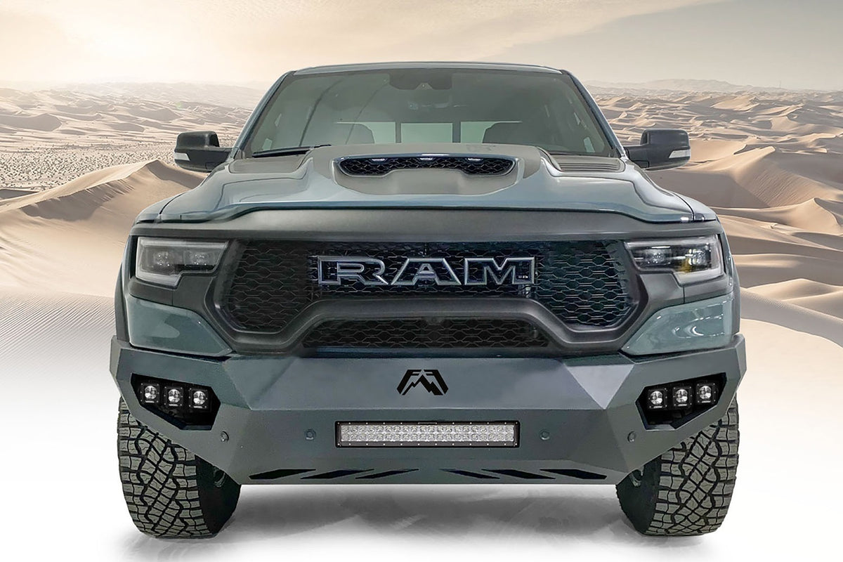 Fab Fours Vengeance Front Bumper, No Guard, Sensor Compatible, Matte Black Powder Coat DX21-V4551-1