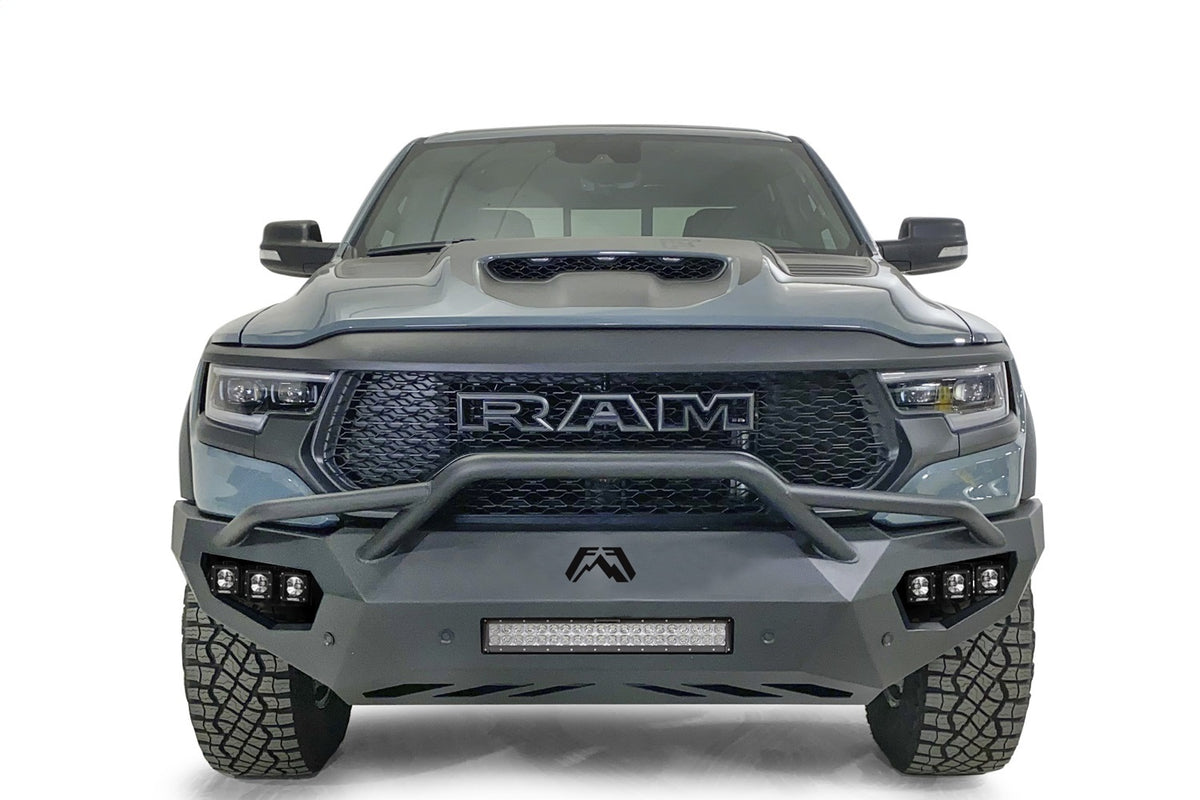 Fab Fours Vengeance Front Bumper, Pre-Runner Guard, Sensor Compatible, Bare Steel DX21-V4552-B