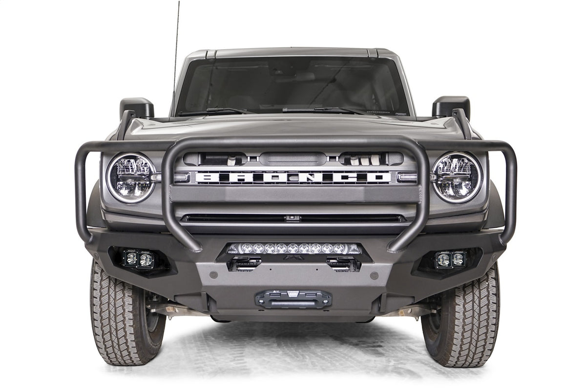 Fab Fours Matrix Front Bumper, Full Grill Guard, Matte Black Powder Coat FB21-X5250-1