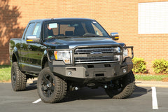 Fab Fours Premium Heavy Duty Winch Front Bumper, Full Grill Guard, 2-Stage Black Powder Coat FF09-H1950-1
