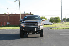 Fab Fours Premium Heavy Duty Winch Front Bumper, Full Grill Guard, 2-Stage Black Powder Coat FF09-H1950-1