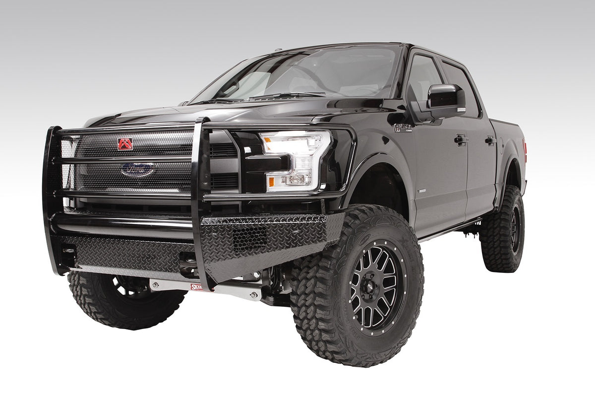 Fab Fours Black Steel Front Ranch Bumper, Full Grill Guard, 2-Stage Black Powder Coat FF09-K1960-1