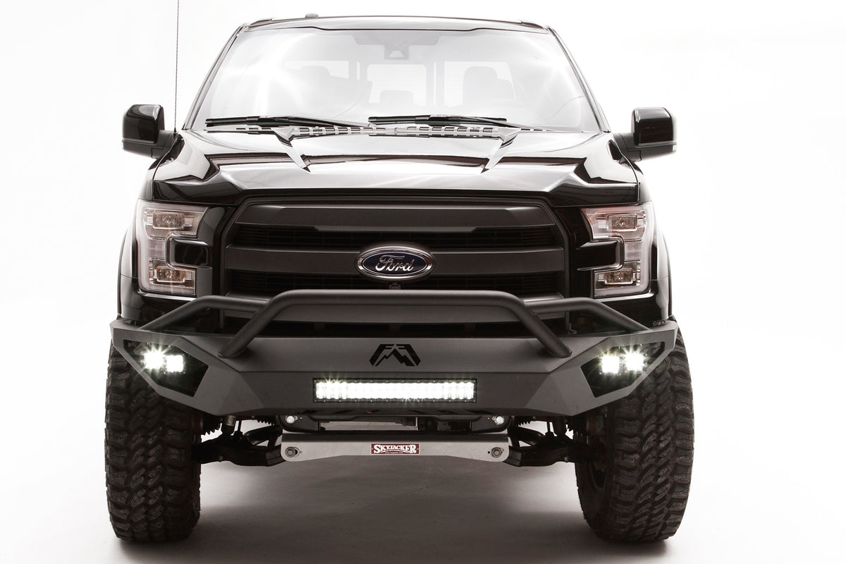 Fab Fours Vengeance Front Bumper, Pre-Runner Guard, 2-Stage Black Powder Coat FF15-D3252-1