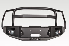 Fab Fours Premium Heavy Duty Winch Front Bumper, Full Grill Guard, 2-Stage Black Powder Coat FF15-H3250-1