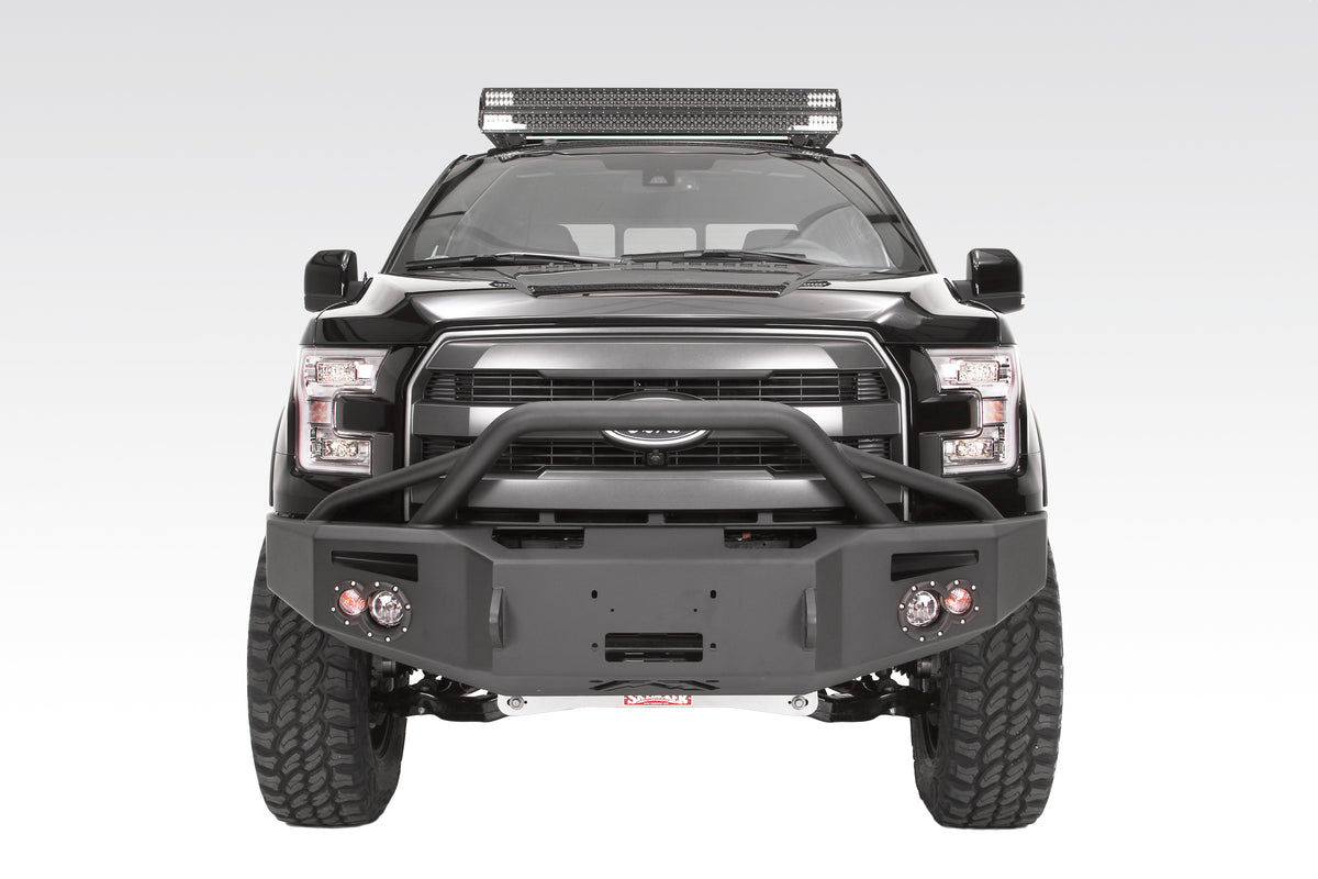 Fab Fours Premium Heavy Duty Winch Front Bumper, Pre-Runner Guard, 2-Stage Black Powder Coat FF15-H3252-1