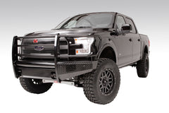 Fab Fours Black Steel Front Bumper, Full Grill Guard, 2-Stage Black Powder Coat FF15-K3250-1