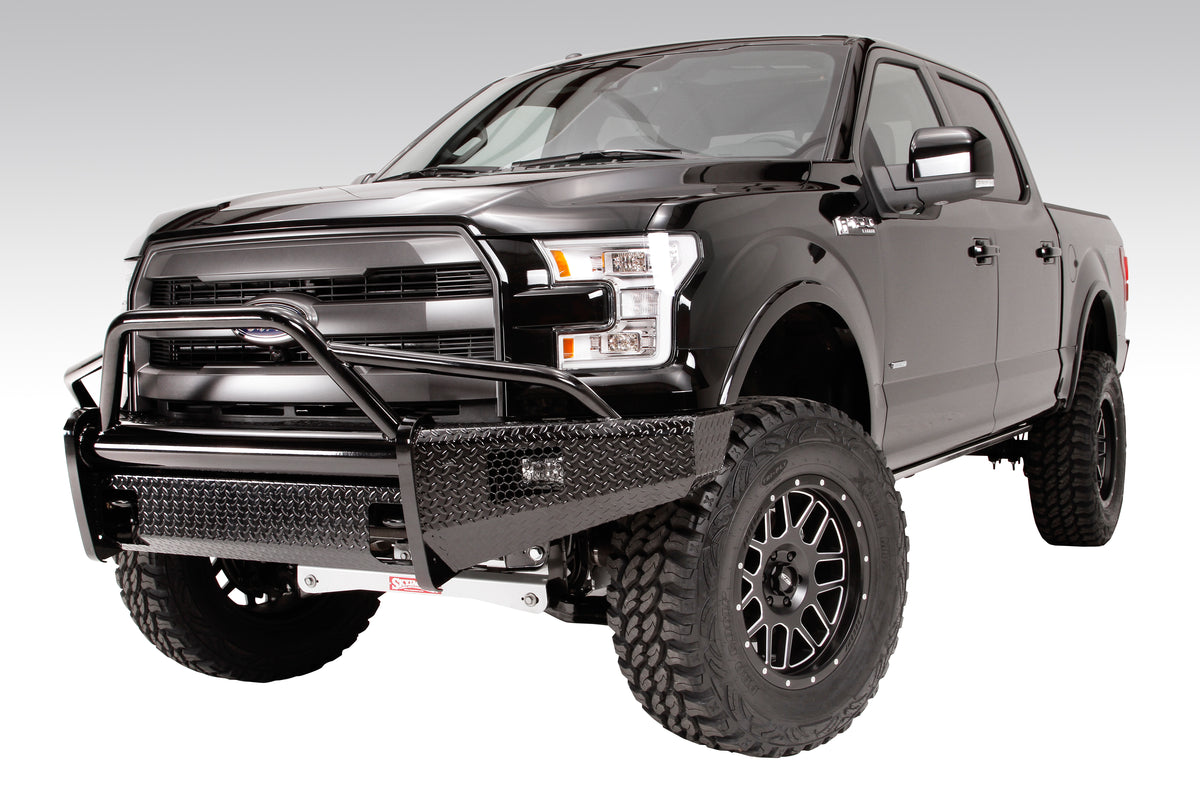 Fab Fours Black Steel Front Bumper, Pre-Runner Guard, 2-Stage Black Powder Coat FF15-K3252-1