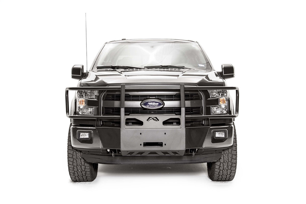 Fab Fours Winch Mount, Full Grill Guard, 2-Stage Black Powder Coat FF15-N3270-1