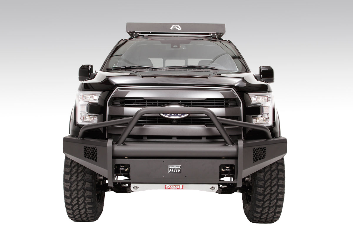 Fab Fours Elite Front Bumper, Pre-Runner Guard, 2-Stage Black Powder Coat FF15-R3252-1