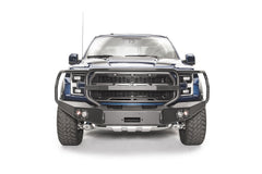 Fab Fours Premium Winch Front Bumper, Full Grill Guard, 2-Stage Black Powder Coat FF17-H4350-1