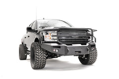 Fab Fours Premium Winch Front Bumper, Full Grill Guard, 2-Stage Black Powder Coat FF18-H4550-1