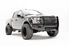 Fab Fours Black Steel Front Bumper, Full Grill Guard, 2-Stage Black Powder Coat FF18-K4560-1