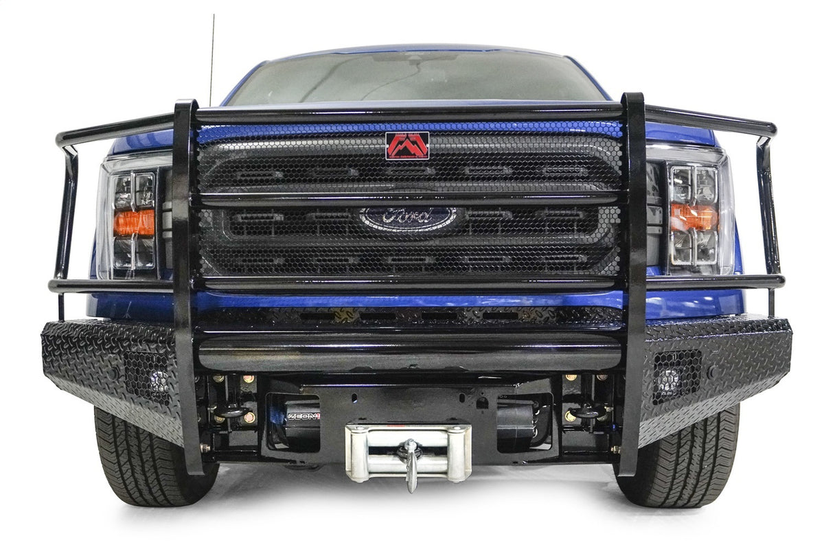 Fab Fours Black Steel Front Bumper, Full Grill Guard, Black Powder Coat FF21-K5060-1